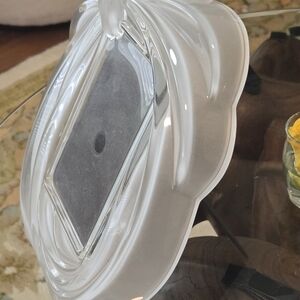 Elegant White Glass Picture Frame